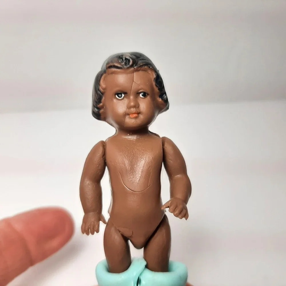Vintage Soft Rubber African American Jointed Doll Germany 3